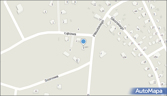 Morąg, Sowia, 3, mapa Morąg