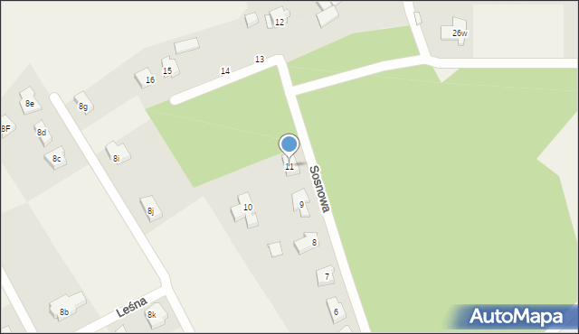 Mosty, Sosnowa, 11, mapa Mosty