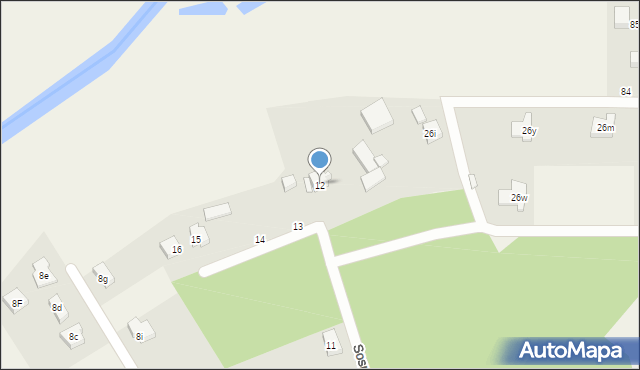 Mosty, Sosnowa, 12, mapa Mosty