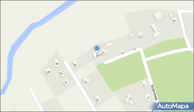 Mosty, Sosnowa, 16, mapa Mosty