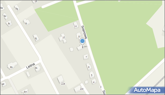 Mosty, Sosnowa, 8, mapa Mosty