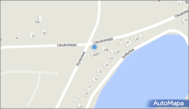 Mrągowo, Sołtyska, 14a, mapa Mrągowo