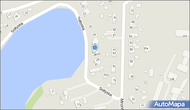 Mrągowo, Sołtyska, 28b, mapa Mrągowo