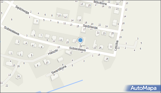 Mrowino, Sobiesława, 19, mapa Mrowino