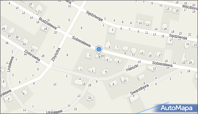 Mrowino, Sobiesława, 4, mapa Mrowino