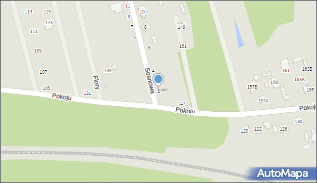 Mrozy, Sosnowa, 2, mapa Mrozy