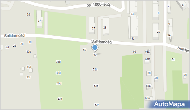 Myślenice, Solidarności, 52, mapa Myślenice