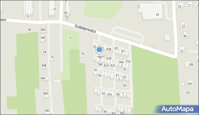 Myślenice, Solidarności, 79C, mapa Myślenice