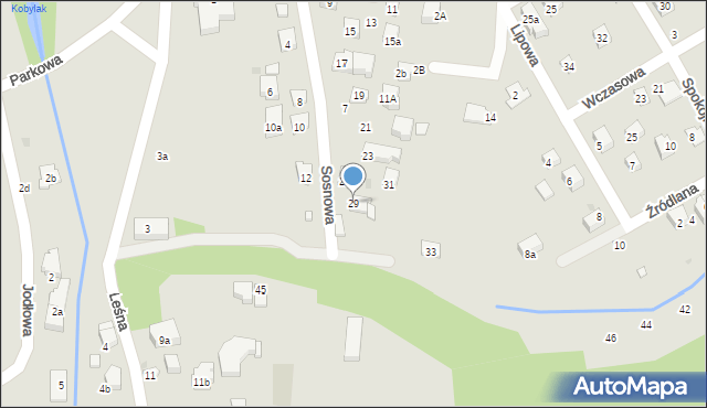 Myślenice, Sosnowa, 29, mapa Myślenice