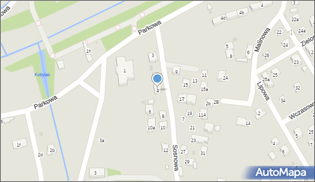 Myślenice, Sosnowa, 4, mapa Myślenice