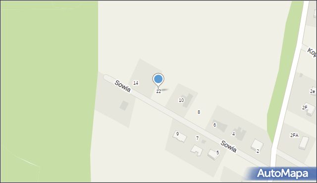 Myśliszów, Sowia, 12, mapa Myśliszów