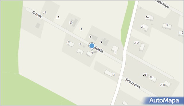 Myśliszów, Sowia, 5, mapa Myśliszów