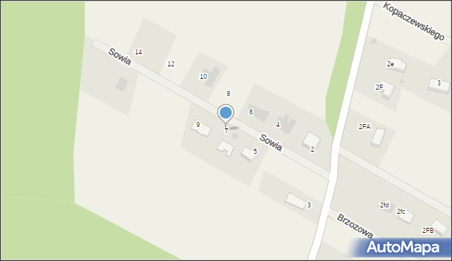 Myśliszów, Sowia, 7, mapa Myśliszów