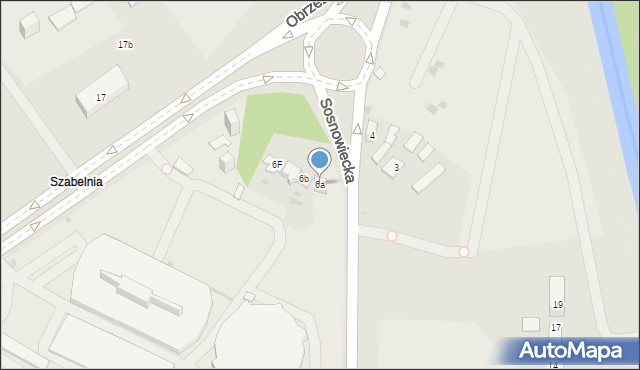 Mysłowice, Sosnowiecka, 6a, mapa Mysłowice