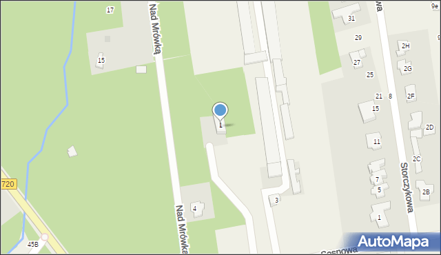 Nadarzyn, Sosnowa, 1A, mapa Nadarzyn