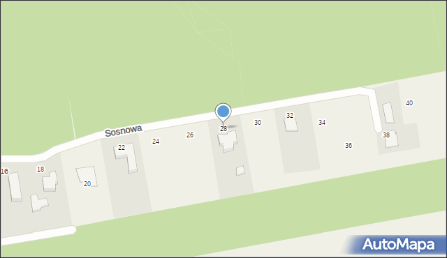 Napachanie, Sosnowa, 28, mapa Napachanie