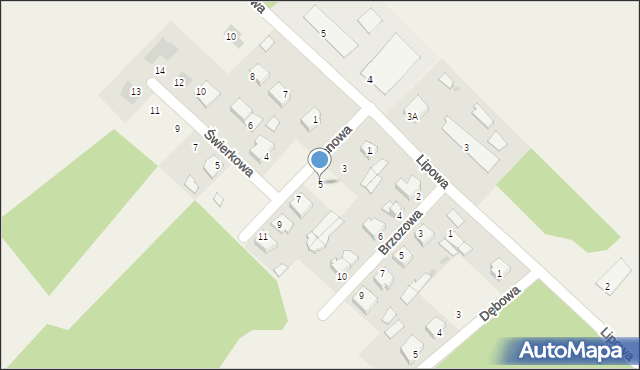 Narewka, Sosnowa, 5, mapa Narewka