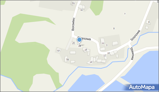 Nędza, Sosnowa, 18, mapa Nędza