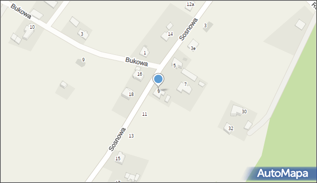 Nidek, Sosnowa, 9, mapa Nidek