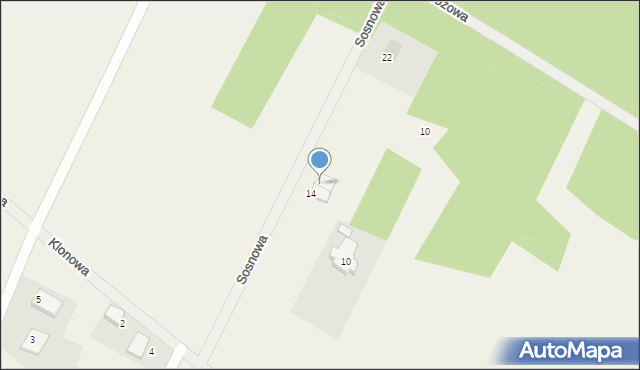 Niecki, Sosnowa, 14a, mapa Niecki