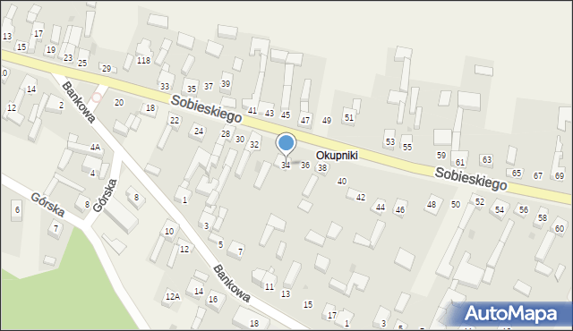 Niegowa, Sobieskiego, 34, mapa Niegowa
