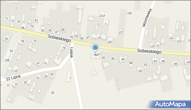 Niegowa, Sobieskiego, 78A, mapa Niegowa