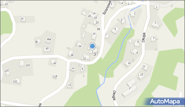 Nielepice, Sosnowa, 30, mapa Nielepice
