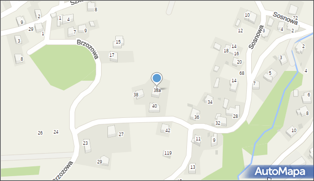 Nielepice, Sosnowa, 38a, mapa Nielepice