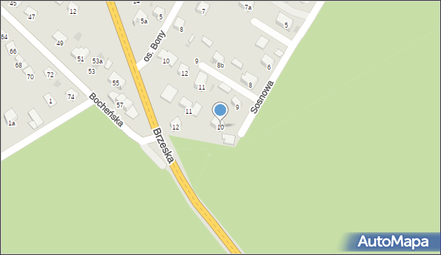 Niepołomice, Sosnowa, 10, mapa Niepołomice