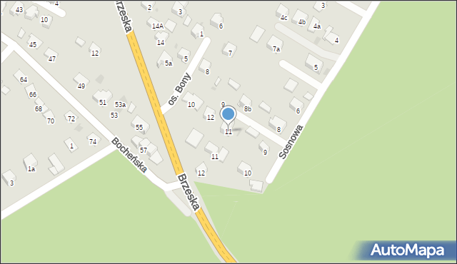 Niepołomice, Sosnowa, 11, mapa Niepołomice