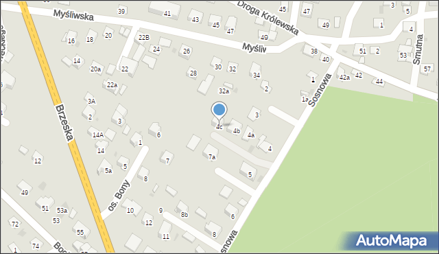 Niepołomice, Sosnowa, 4c, mapa Niepołomice