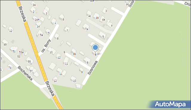 Niepołomice, Sosnowa, 6, mapa Niepołomice