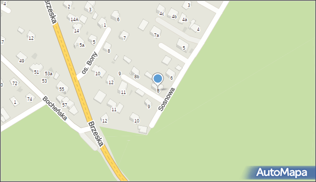 Niepołomice, Sosnowa, 8, mapa Niepołomice