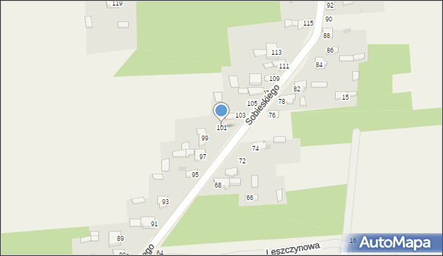 Nieznanice, Sobieskiego, 101, mapa Nieznanice