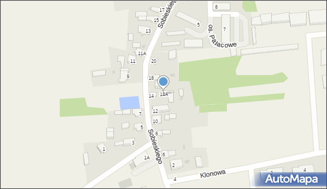 Nieznanice, Sobieskiego, 14A, mapa Nieznanice