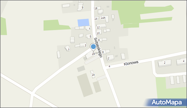 Nieznanice, Sobieskiego, 1A, mapa Nieznanice