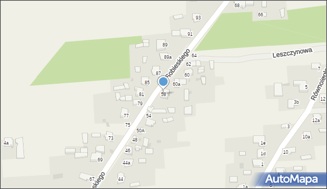 Nieznanice, Sobieskiego, 58, mapa Nieznanice