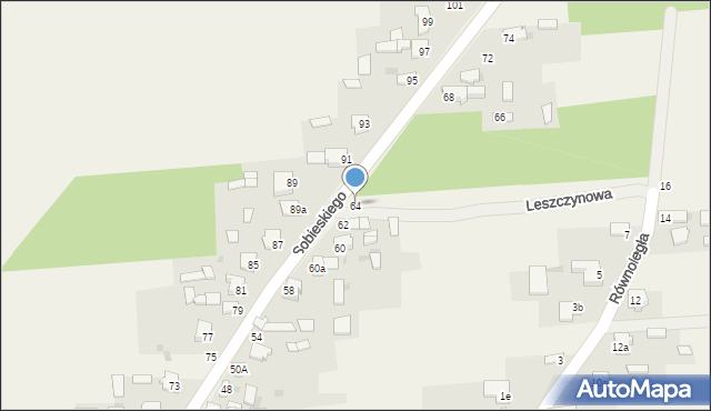 Nieznanice, Sobieskiego, 64, mapa Nieznanice