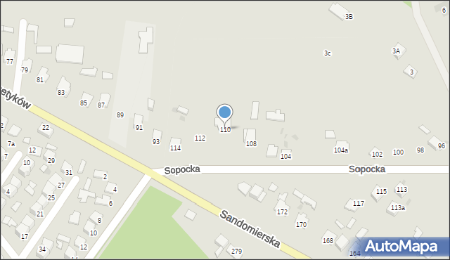 Nisko, Sopocka, 110, mapa Nisko