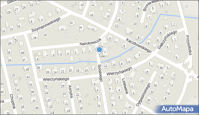 Nowa Sól, Solskiego Ludwika, 1a, mapa Nowa Sól