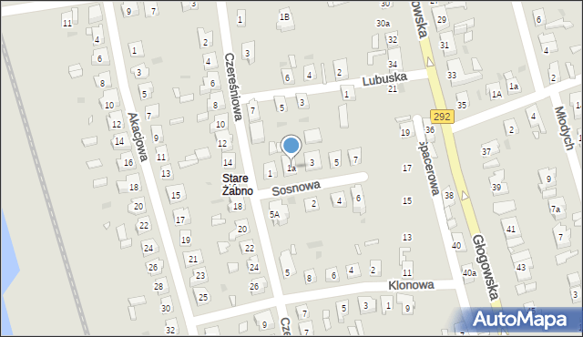 Nowa Sól, Sosnowa, 1a, mapa Nowa Sól