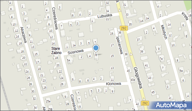 Nowa Sól, Sosnowa, 6, mapa Nowa Sól