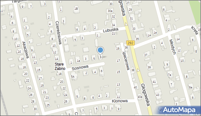 Nowa Sól, Sosnowa, 7, mapa Nowa Sól