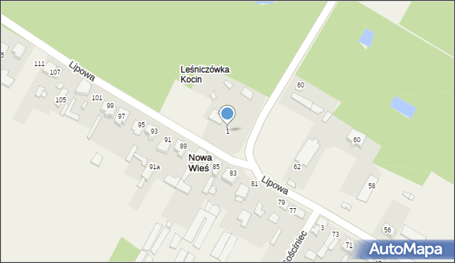 Nowa Wieś, Sosnowa, 1, mapa Nowa Wieś