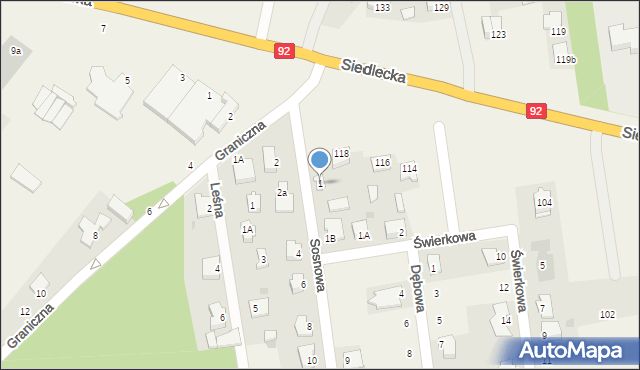 Nowe Iganie, Sosnowa, 1, mapa Nowe Iganie