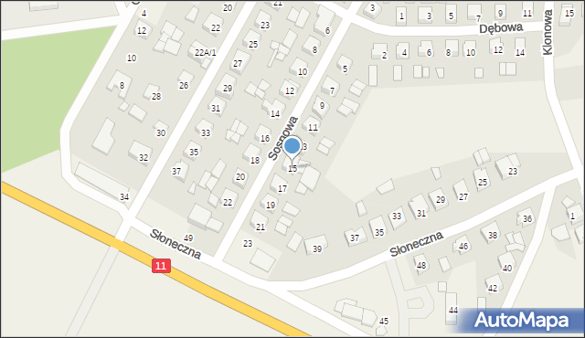 Nowe Miasto nad Wartą, Sosnowa, 15, mapa Nowe Miasto nad Wartą