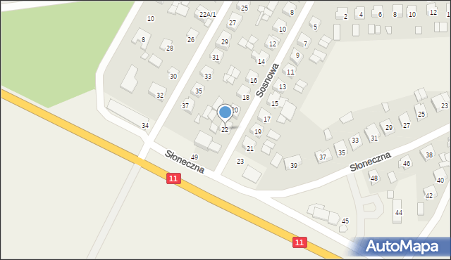 Nowe Miasto nad Wartą, Sosnowa, 22, mapa Nowe Miasto nad Wartą