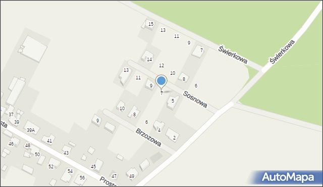 Nowe Oborzyska, Sosnowa, 7, mapa Nowe Oborzyska