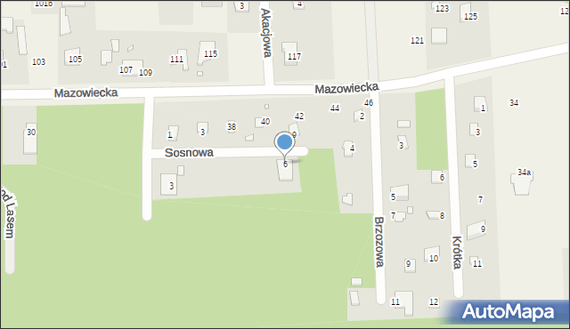 Nowe Racibory, Sosnowa, 6, mapa Nowe Racibory