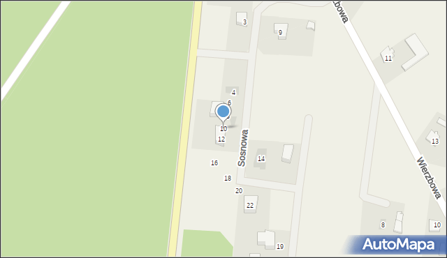 Nowy Duninów, Sosnowa, 10, mapa Nowy Duninów